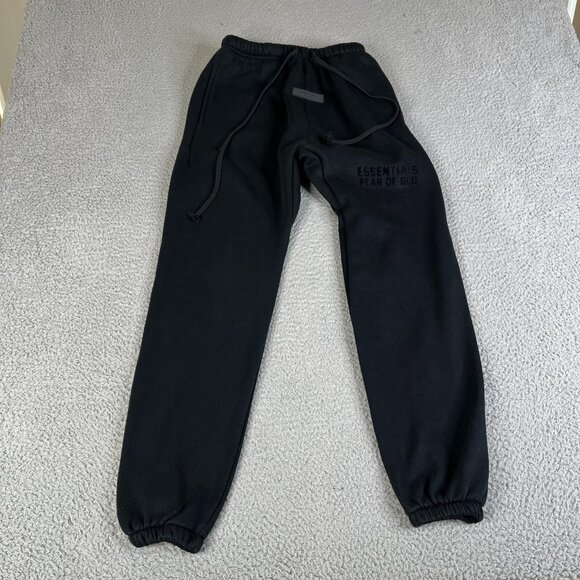 FOG Fear Of God Essentials Sweat Pants Joggers Mens Medium Black - Picture 1 of 14